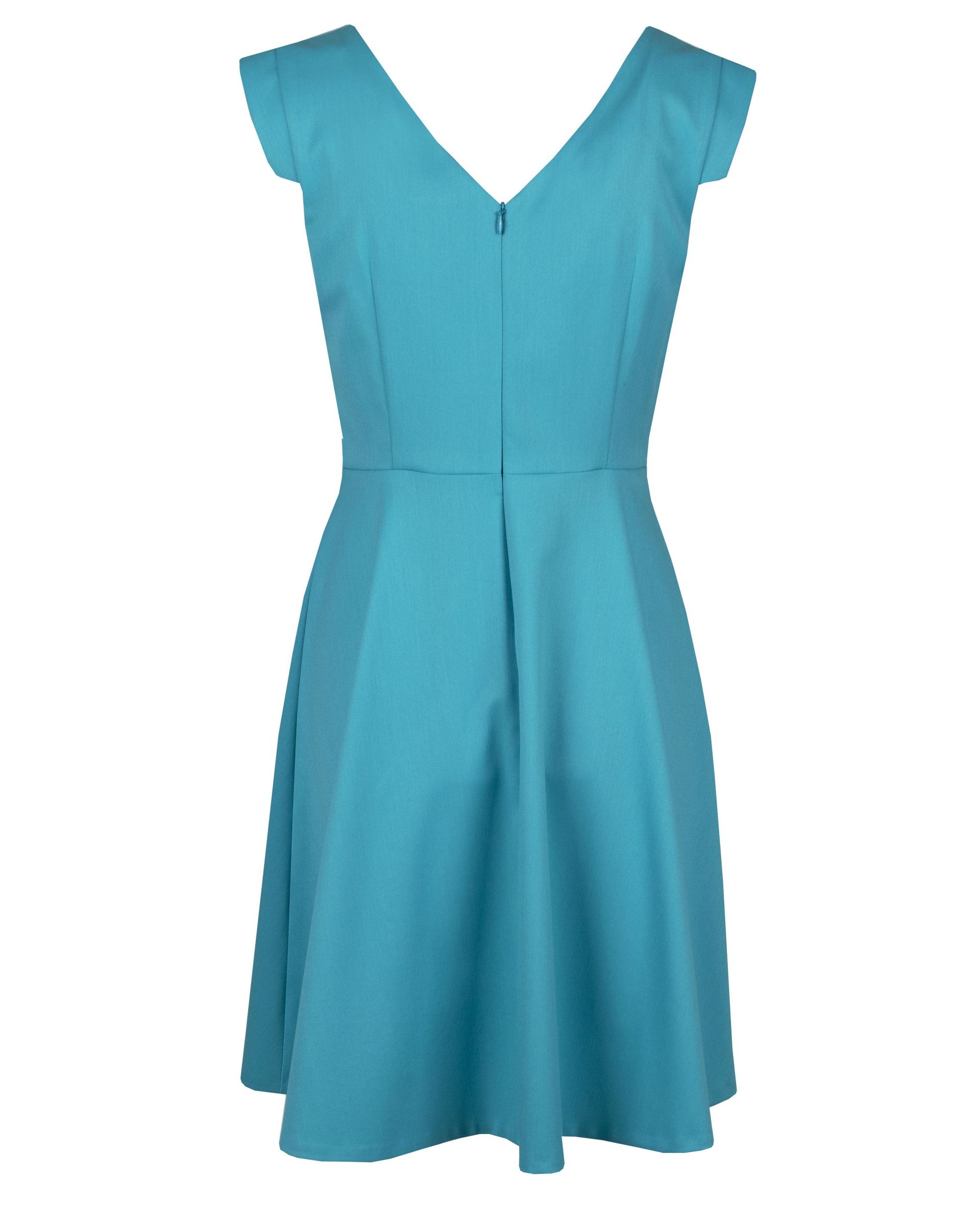 V-neck fit and flare dress with bow detail in the waist  1